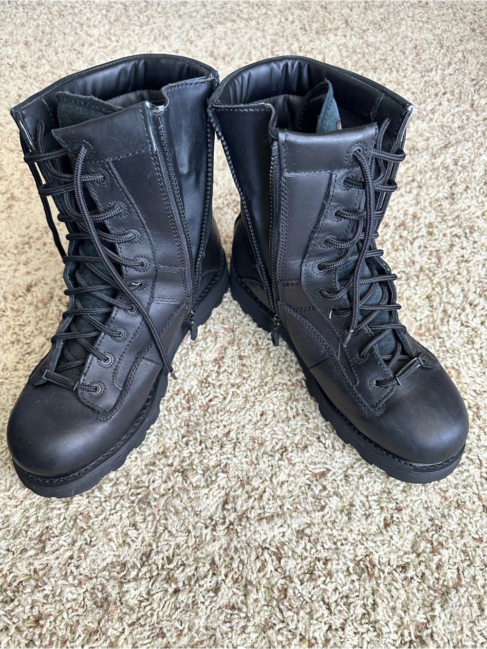 Harley-Davidson Black Leather Lace-Up Motorcycle Boots